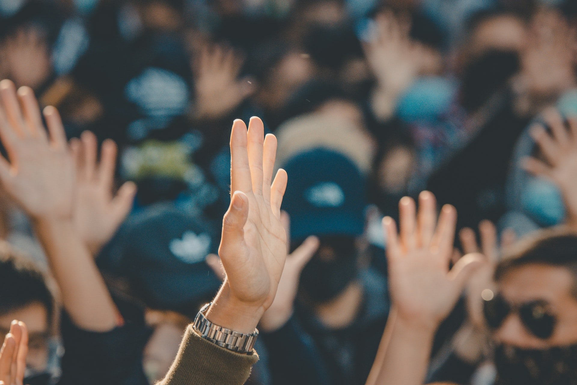 Photo of raised hands